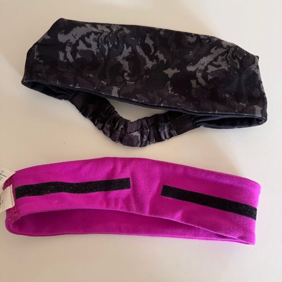 Lululemon Workout Activewear Headbands Bundle - Black and Magenta - Picture 3 of 3